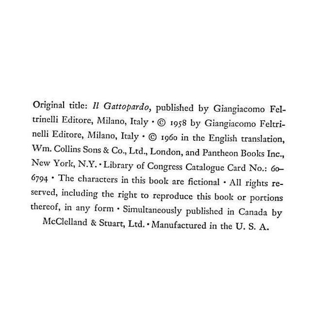 "The Leopard" 1960 DI Lampedusa, Giuseppe For Sale In New York - Image 6 of 7