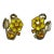 1950s Yellow Flower Enamel Clip-On Earrings - 2 Pieces For Sale