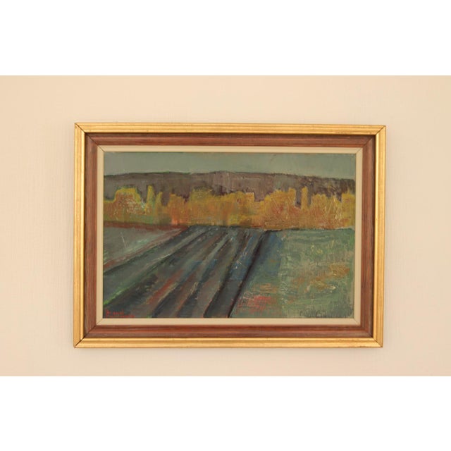 Bruno Forssberg, Field at Dusk, 1950s, Oil on Canvas, Framed For Sale - Image 12 of 16