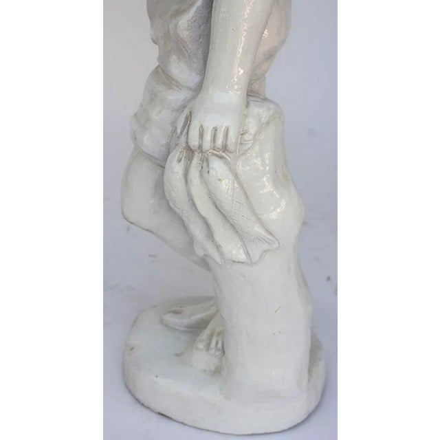 Late 20th Century Vintage Statue of a French Boy Holding Fish 38" High For Sale - Image 5 of 11