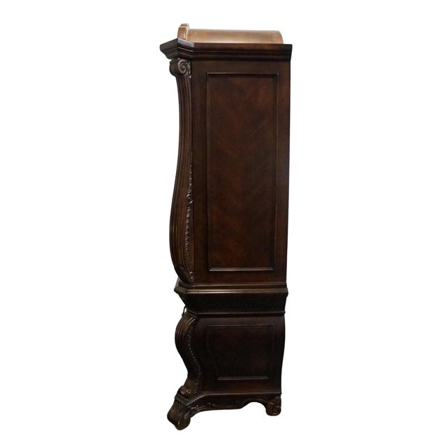 Aico Michael Amini Romanza Collection Old World Baroque 54" Bombe Media Armoire - Deep Claret Finish 74080 For Sale - Image 10 of 14