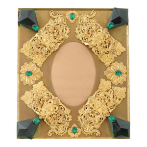 Early 20th Century Relief Design Gilded Brass Picture Frame, Marked