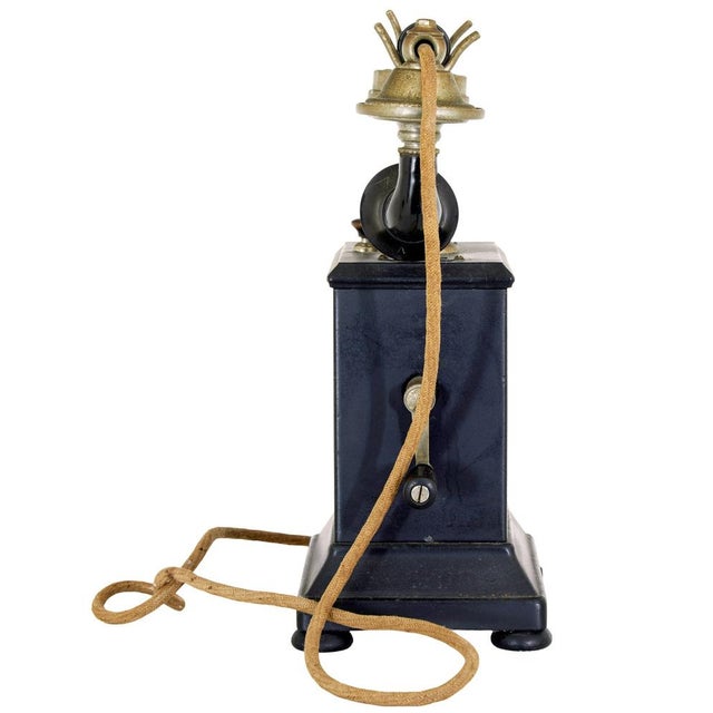Early 20th Century Swedish Metal Telephone from Rikstelefon, 1900s For Sale - Image 4 of 9