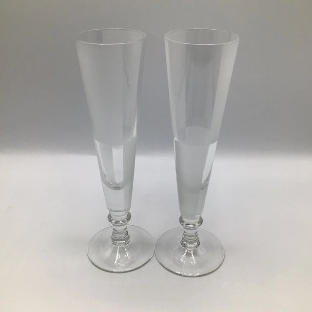 2000 - 2009 Nautica Frost Block Champagne Flutes-Set of 2 For Sale - Image 5 of 12