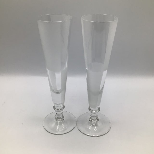 2000 - 2009 Vintage Nautica Frost Block Champagne Flutes-Set of 2 For Sale - Image 5 of 12