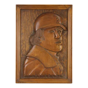 1980s Bizarre Carved Wood Portrait Plaque of Pete Rose