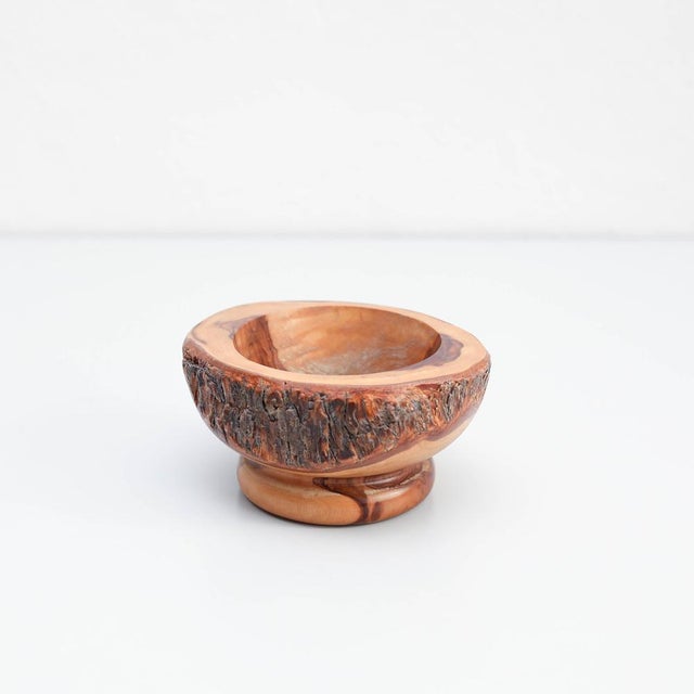 Antique vintage wood mortar. Made by unknown manufacturer in Spain circa 1970. In original condition, with minor wear...