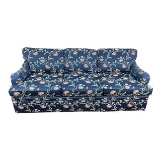 Ethan Allen Upholstered Sofa With Floral Design For Sale