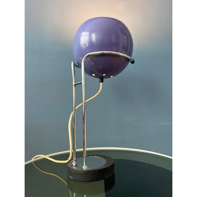 Space Age Eyeball Desk Lamp in Purple from Herda For Sale - Image 5 of 11