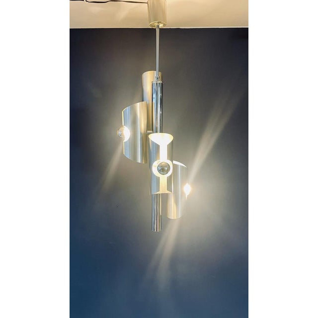 Silver Lamp with 4 Top Bulbs For Sale - Image 5 of 15