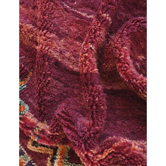 Raspberry Pink Moroccan Vintage Boujaad Wool Rug - 13.8 X 6.8 Ft For Sale - Image 8 of 8