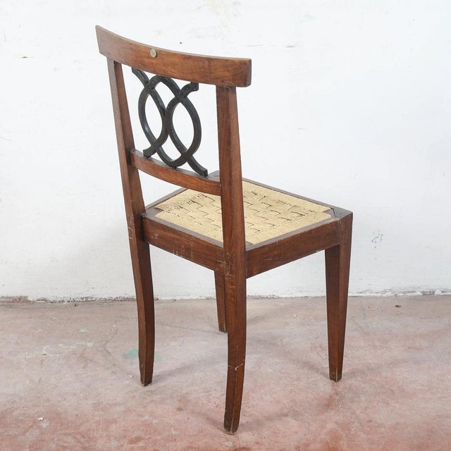 18th Century Style Chair with Raffia Seat For Sale - Image 6 of 9