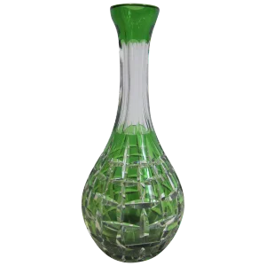 Val St. Lambert Style Bohemian Emerald Green Crystal Decanter