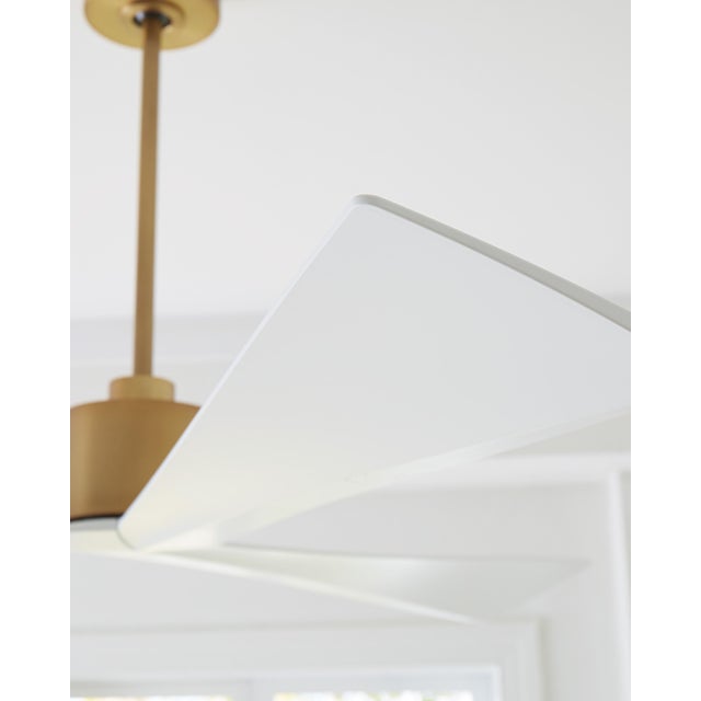 Sean Lavin by Visual Comfort Fan Adler 60" Ceiling Fan in Burnished Brass and Matte White ABS For Sale In Greenville, SC - Image 6 of 9