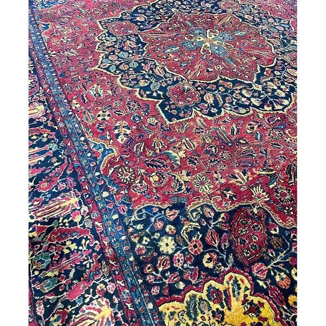 1920s Antique Persian Sarouk Area Rug 11’9″ X 16’4″ For Sale - Image 4 of 13