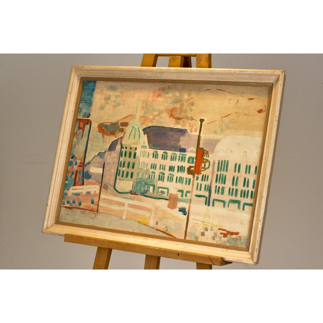 Oil Painting, Cityscape: Spandau, 1960s For Sale - Image 3 of 7