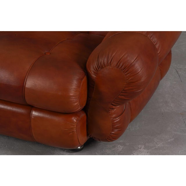 Vintage Italian Club Chairs in Cognac Leatherette, Italy, 1970s, Set of 2 For Sale - Image 10 of 15