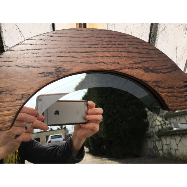Wood Crystal Sanded Mirror with Wooden Frame, 1960s For Sale - Image 7 of 18