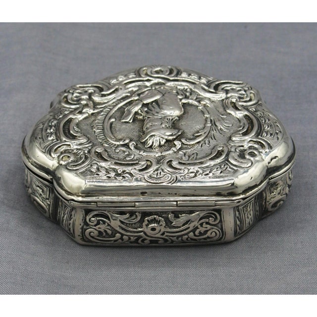19th Century Grand Tour Silver Box, Likely Made in Germany For Sale - Image 4 of 8