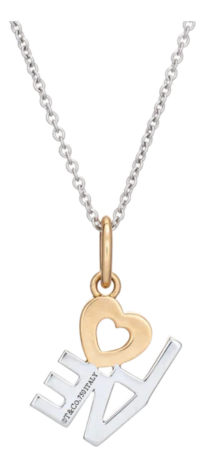 Tiffany & Co Diamond Love Pendant & Necklace 18k White Gold Signed Jewelry