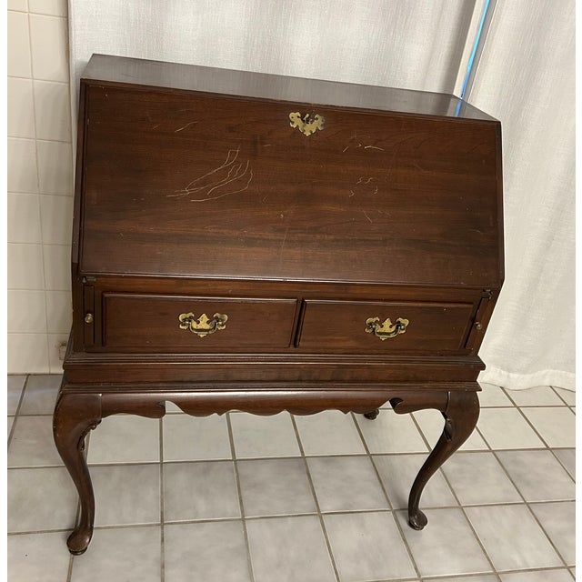 Mid-Century Modern 1980s Ethan Allen Secretary Desk For Sale - Image 3 of 6