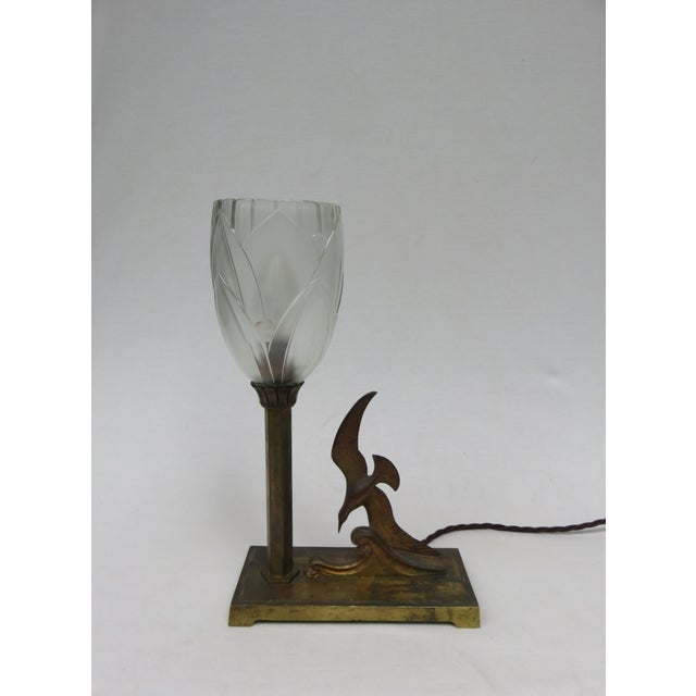 Art Nouveau Seagull Table Lamp For Sale - Image 17 of 17
