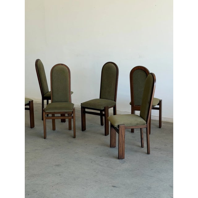 Arched Oak Dining Chairs- Set of 6 For Sale - Image 12 of 14
