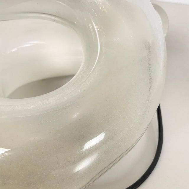 Italian Modern Knotted Table Lamp in Opaline and Transparent Glass, 1980s For Sale - Image 15 of 16