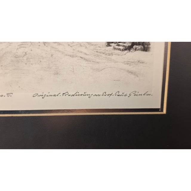 Mid-Century Modern Mid 20th Century Paul Geissler (German, 1881 to 1965) Original Etching “Rothenburg O. T.” Signed For Sale - Image 3 of 4