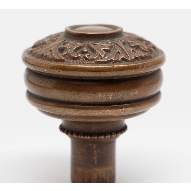 Traditional Antique Corbin Jacobean Bronze Entry Door Knob For Sale - Image 3 of 4