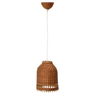 Mid-Century Wicker Pendant Lamp from Uluv, 1960s For Sale