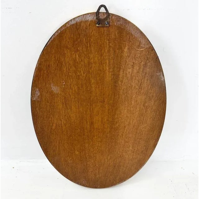 Metal Vintage Brass Wall Mirror with Facet, France, 1950s For Sale - Image 7 of 8