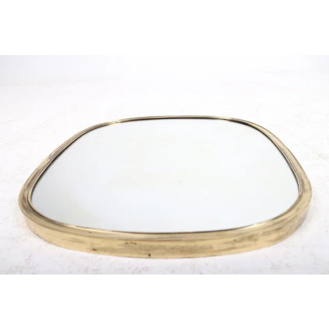 Wall Mirror in Brass, 1950s For Sale - Image 4 of 6