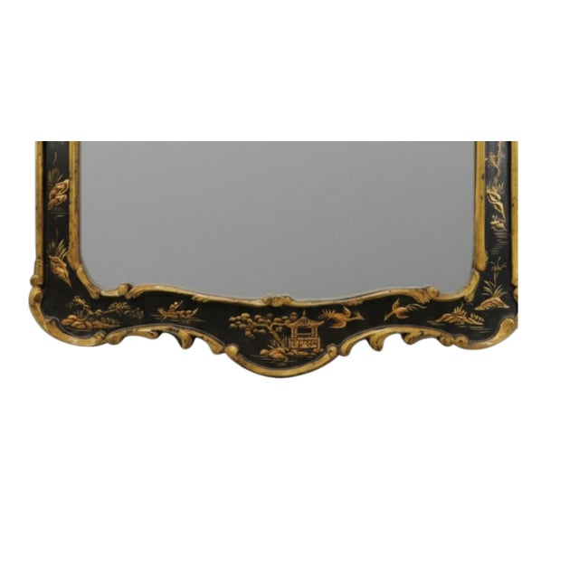 Rococo-Style Gilded Chinoiserie Mirror/Wall Mirror Black Lacquer With Gilded French Rococo Chinese Style ✨ For Sale - Image 4 of 9