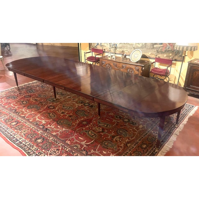 Directoire Louis XVI Style Extendable Mahogany Dining Table For Sale - Image 6 of 14