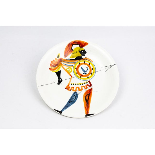 Roger Capron Glazed Earthenware Plate by Roger Capron, 1950s For Sale - Image 4 of 13