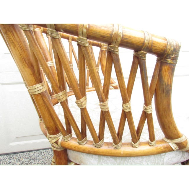Pair of Vintage McGuire Rattan Barrel-Back Armchairs For Sale - Image 15 of 17