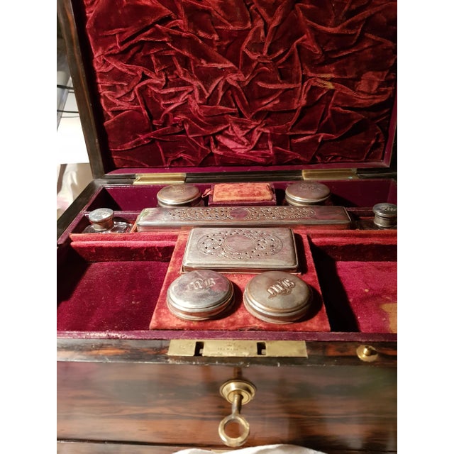 Antique Victorian Ladies Vanity Rosewood Case For Sale - Image 3 of 8