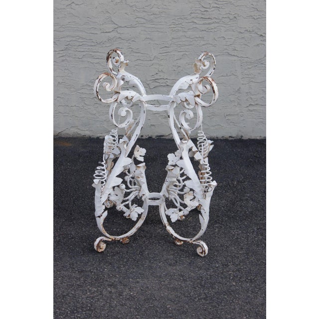 Vintage Italian Style Painted Wrought Iron Garden Plant Stand or Table Base For Sale - Image 14 of 16