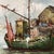 Nautical Original Mid 20th Century Painting on Canvas Fishing Harbor Scene Signed Framed For Sale - Image 3 of 12
