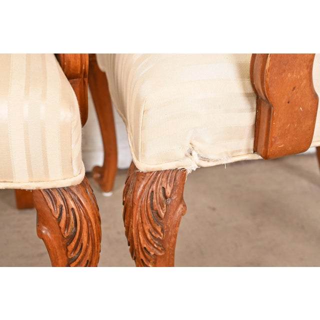 Romweber French Provincial Louis XV Burl Wood Dining Chairs, Set of Six For Sale - Image 10 of 12