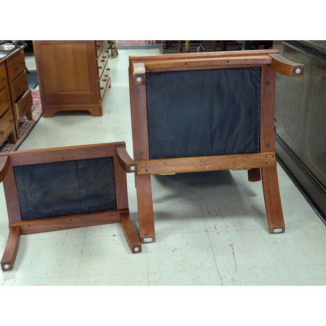 Thos. Moser “Lolling” Lounge Chair and Ottoman, Hard Wood, Leather For Sale - Image 9 of 15