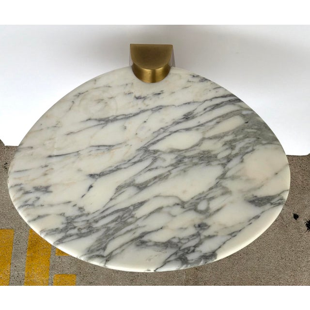 Revelation Modern Arabescato Strum Cantilever Accent Table For Sale - Image 4 of 4