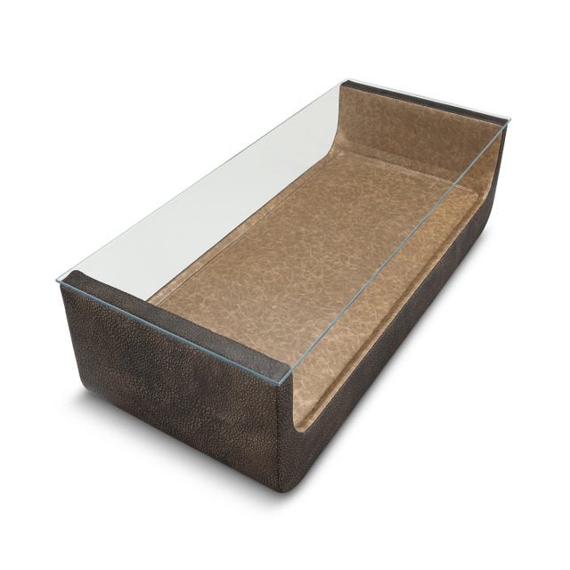 Contemporary Lancaster Modern Upholstered Luge Coffee Table For Sale - Image 3 of 4