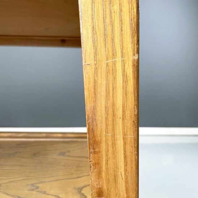 Mid-Century Modern Italian Wooden Cart with Two Shelfs, 1960s For Sale - Image 12 of 15