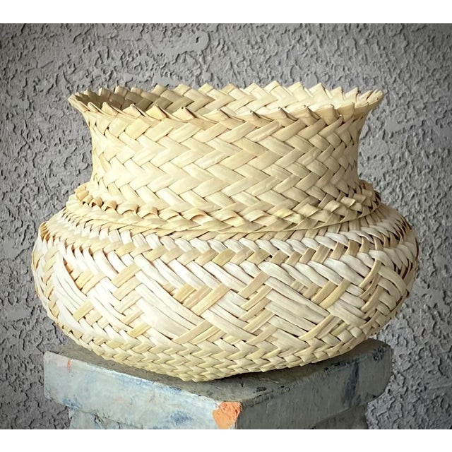 Late 20th-Century Tarahumara Handwoven Sotol Leaf Cachepot, Mexico For Sale - Image 4 of 12
