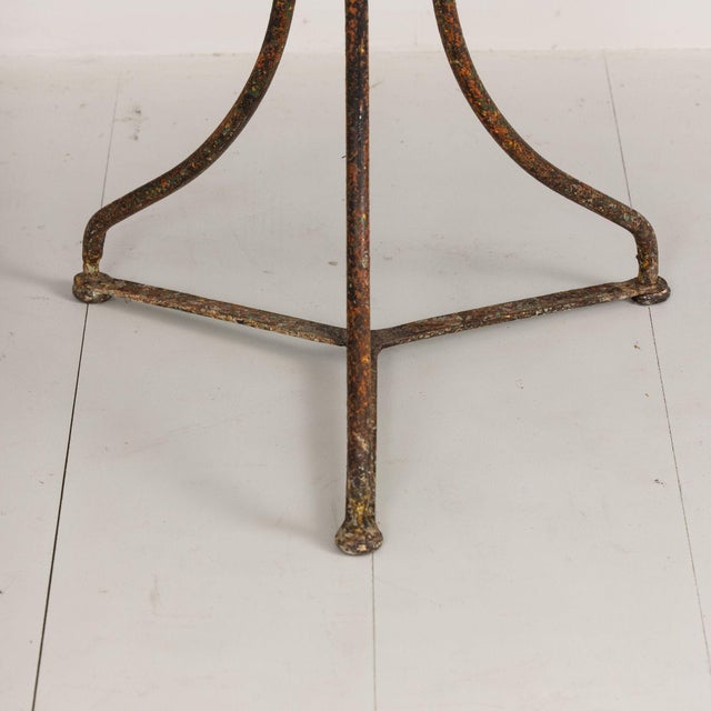 19th C. French Metal Guéridon Round Side Table in Original Patina For Sale - Image 9 of 17