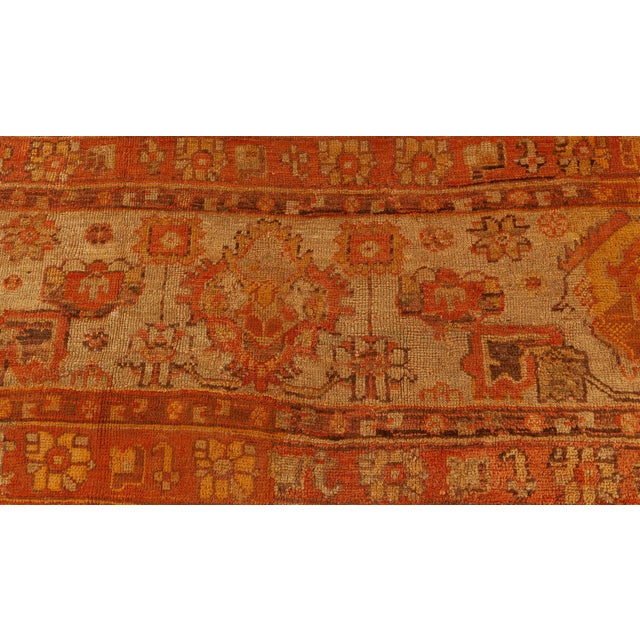 Beige Antique Turkish Oushak Rug For Sale - Image 8 of 9
