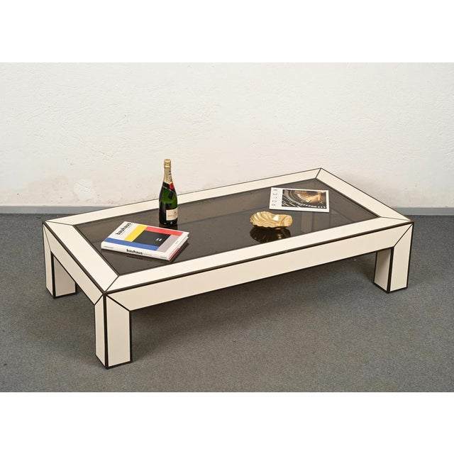 Mid-Century Italian Brass & White Formica Coffee Table, 1970s For Sale - Image 13 of 18