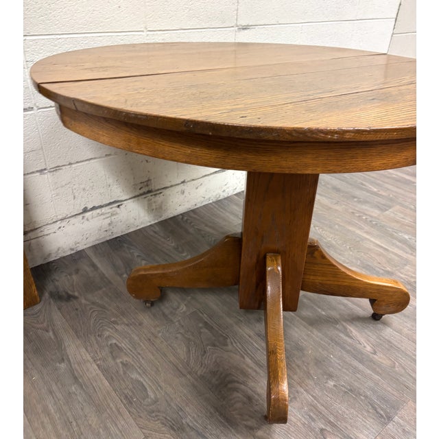 Antique American Empire Style Scroll Foot Pedestal Dining Table Breakfast Table For Sale - Image 10 of 14